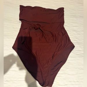 Aerie bandeau tie cutout swimsuit